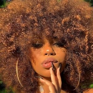Brown Voluminous Afro Wig with Kinky-Coily Texture